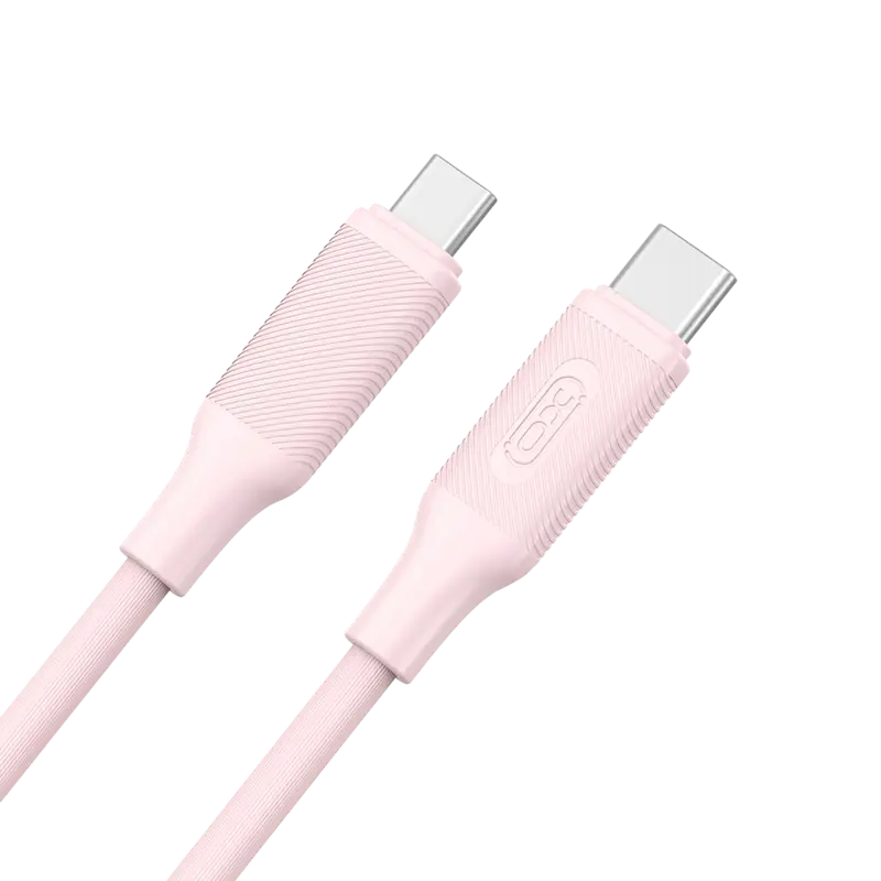 Cablu de încărcare și sincronizare XO NB-Q265B, USB Type-C/USB Type-C, 1m, Roz