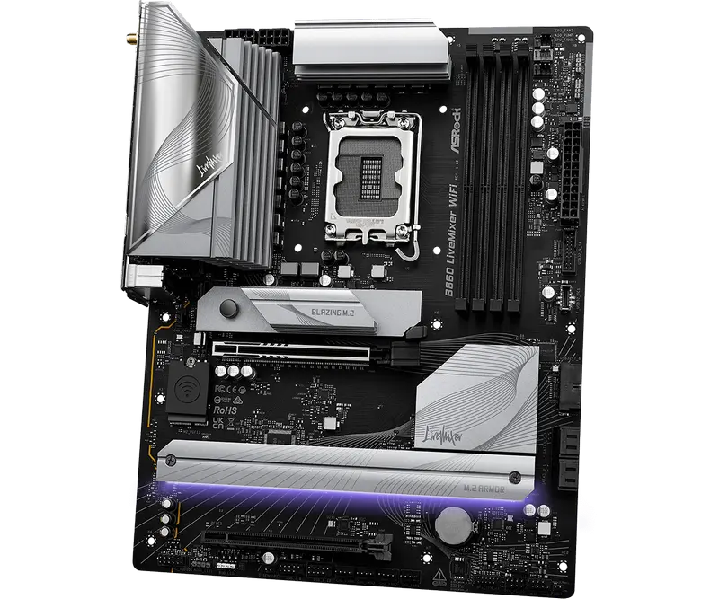 Placa de bază ASRock B860 LiveMixer WiFi, LGA1851, Intel B860, ATX