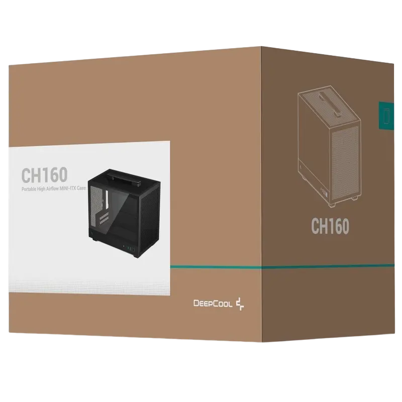 Carcasă PC Deepcool CH160, Mini-ITX, Fără PSU, Negru