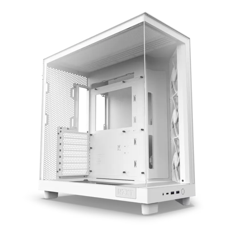 Компьютерный корпус NZXT H6 Flow, Midi-Tower, Без блока питания, Белый