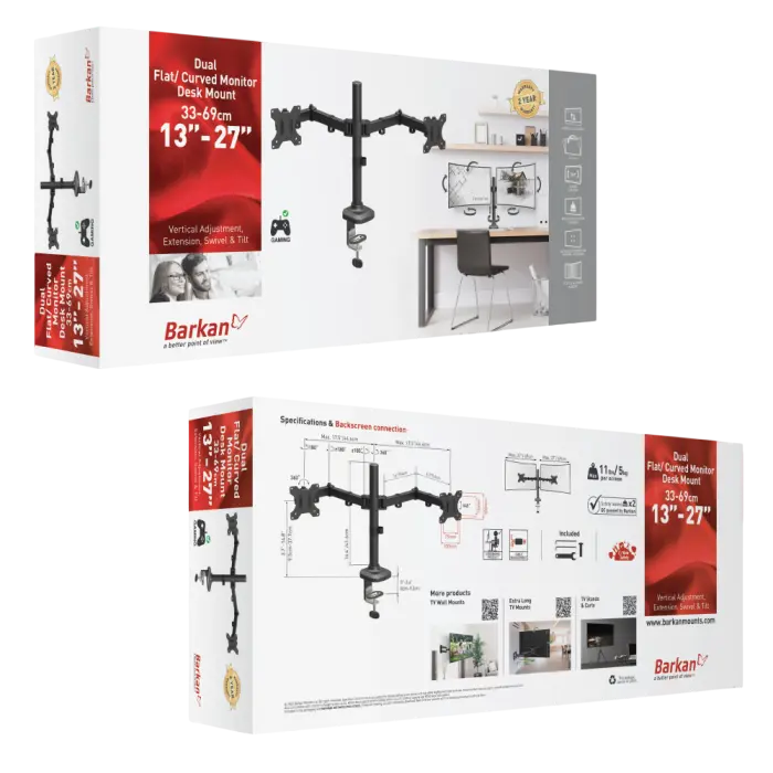 Suport pentru monitor BARKAN M142T, Negru