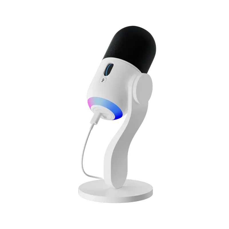 Microfon de gaming Logitech Yeti GX, analogic pe fir, alb