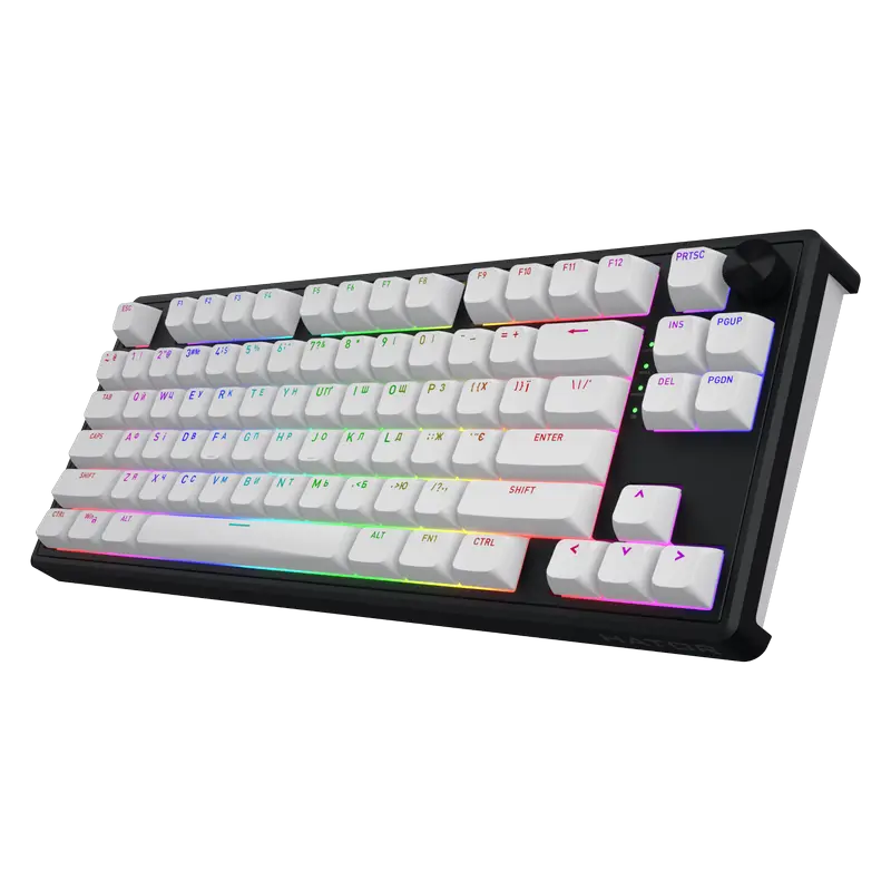 Tastatură HATOR Skyfall 80, Cu fir / Fără fir, Negru | Alb