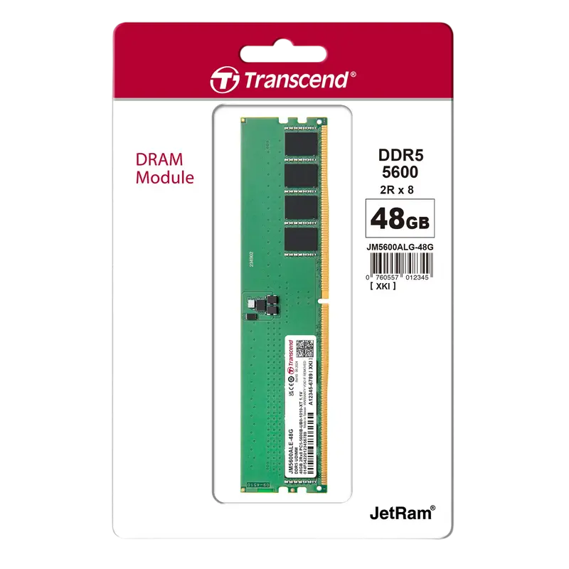 Memorie RAM Transcend JetRam, DDR5 SDRAM, 5600 MHz, 48GB, JM5600ALE-48G