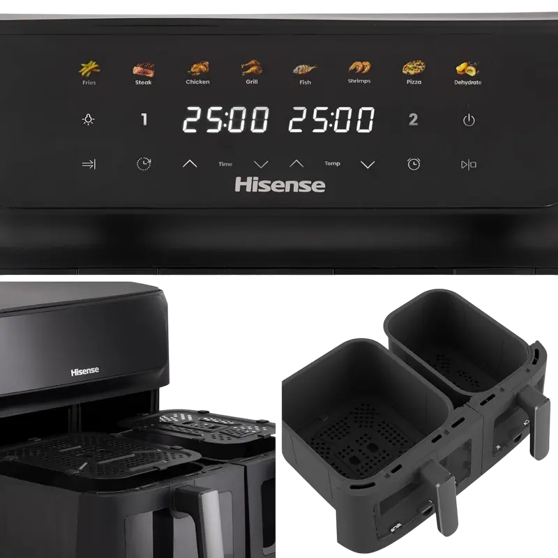 Аэрофритюрница Hisense HAF2700DCD, Чёрный