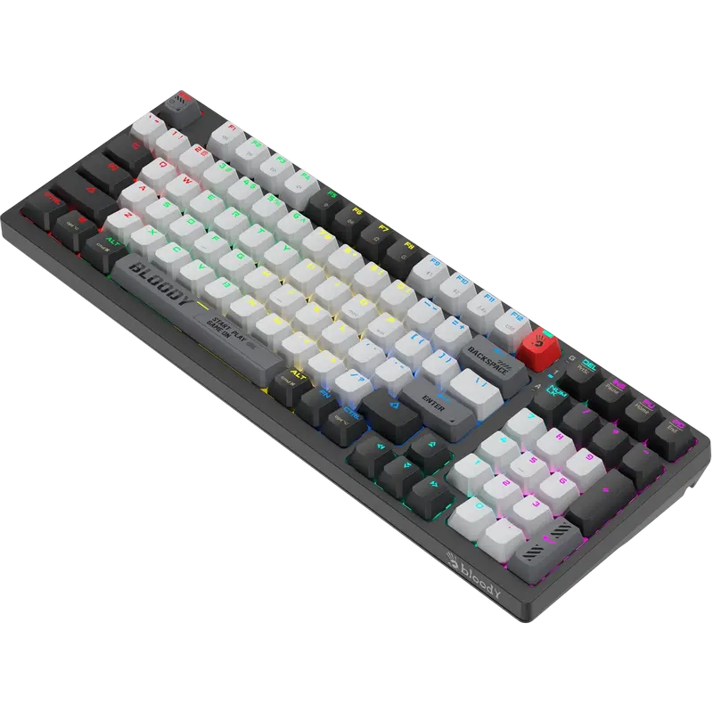 Tastatură Bloody WS98, Cu fir / Fără fir, Gri