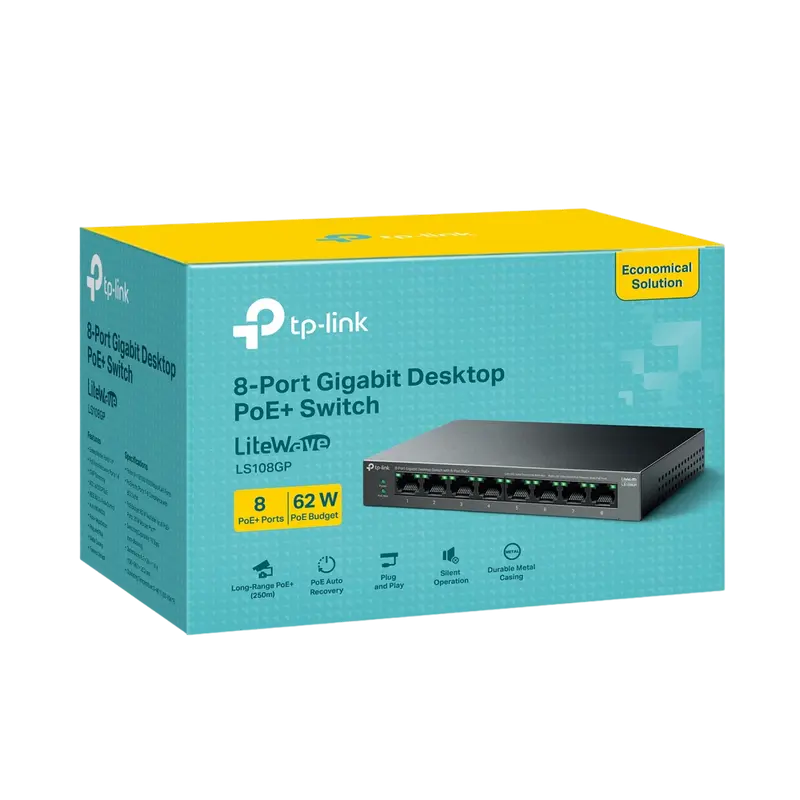 Comutator PoE TP-LINK LS108GP, 802.3af/at PoE+