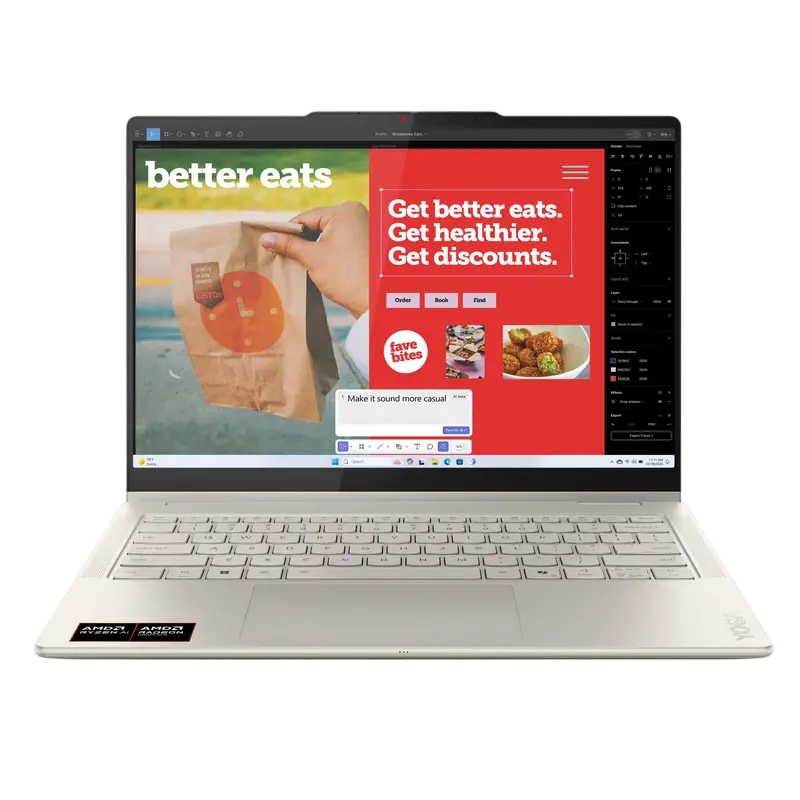 Ноутбук 14" Lenovo Yoga 7 2-in-1 14APK10, Seashell, AMD Ryzen AI 5 340, 24Гб/1024Гб, Без ОС