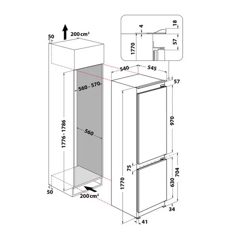 Холодильник Whirlpool WHC18 T322, Белый