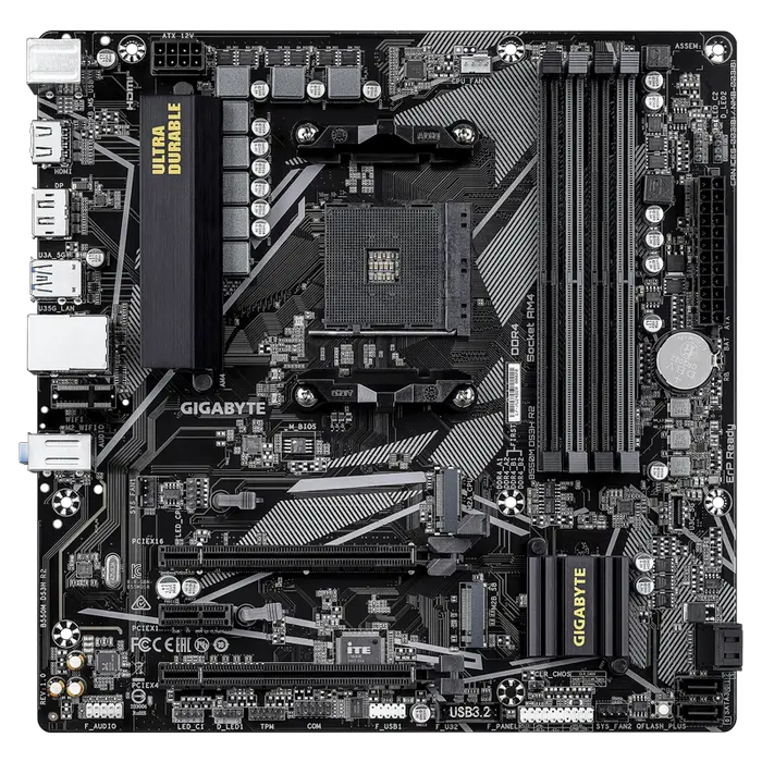 Placă de bază Gigabyte B550M DS3H R2, AM4, AMD B550, Micro-ATX