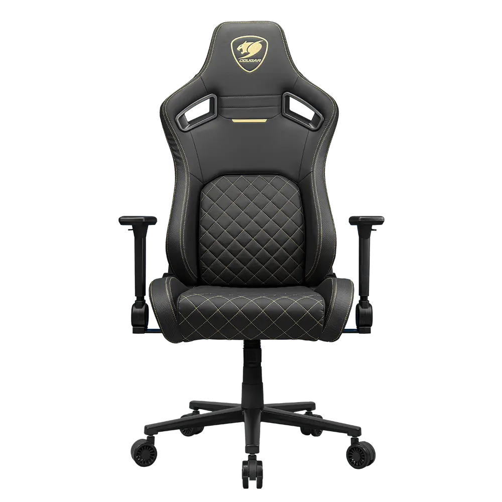 Scaun Gaming Cougar Defensor, Țesătură, PU Piele, Auriu