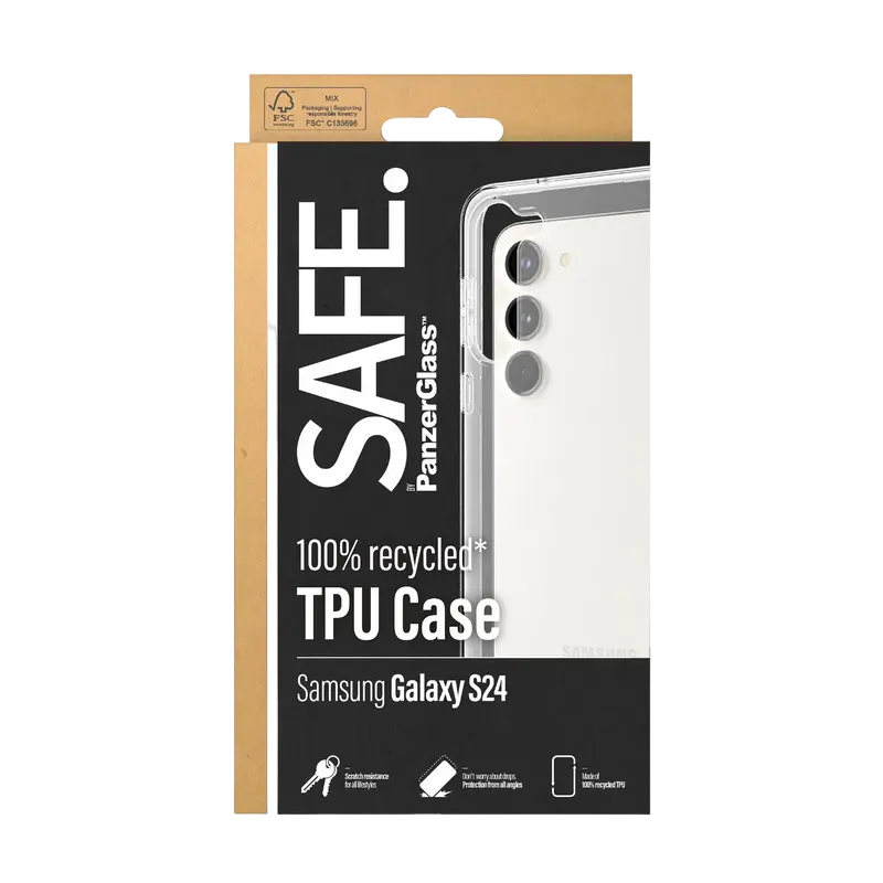Husa PanzerGlass SAFE pentru Samsung Galaxy S24, Transparentă
