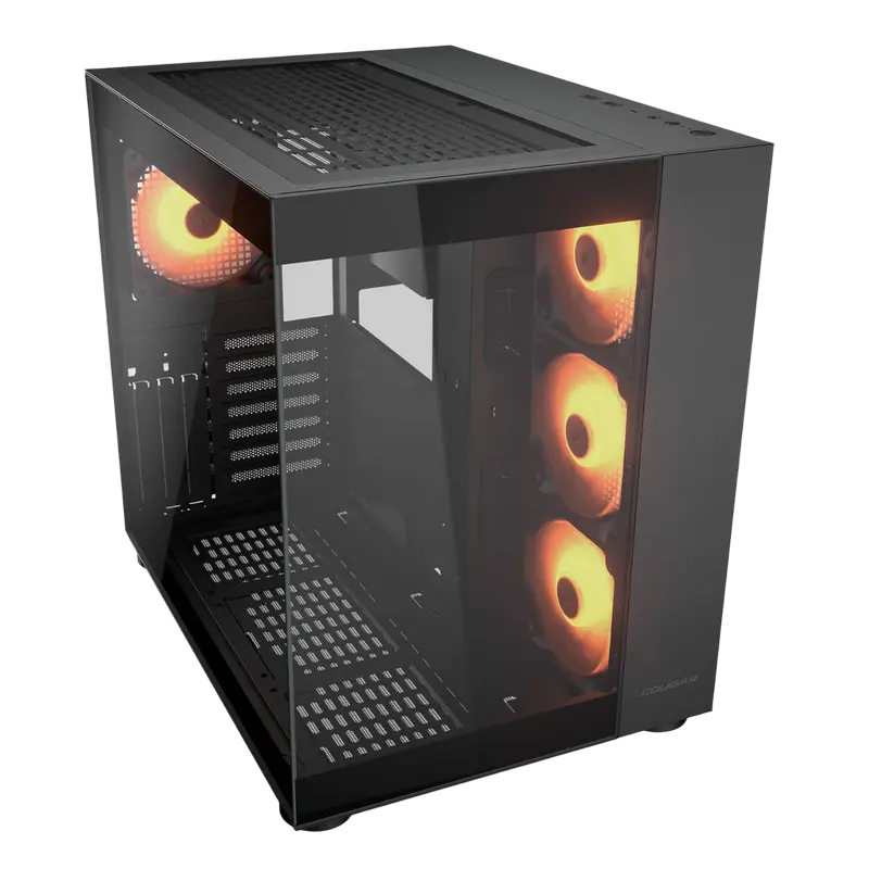 Carcasă PC Cougar FV150 RGB, Midi-Tower, Fără PSU, Negru