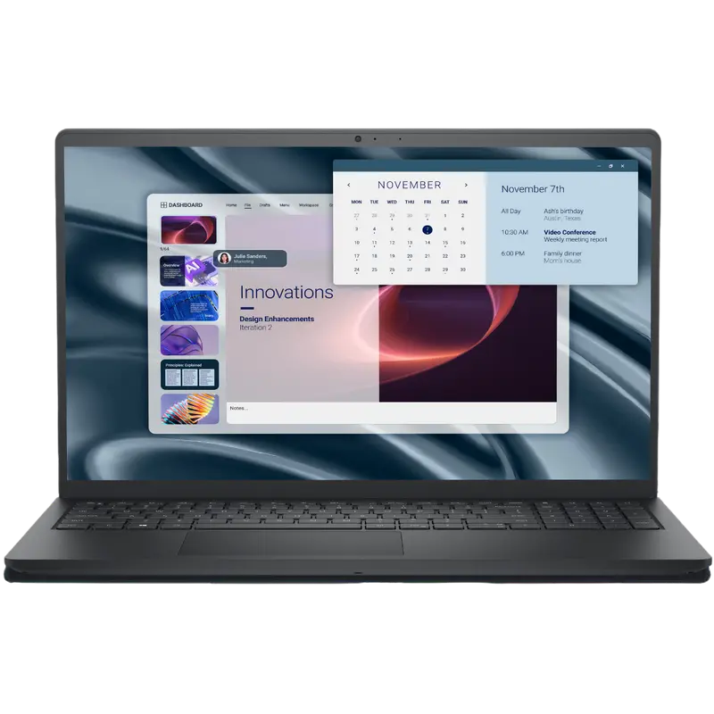 Ноутбук для бизнеса 15,6" DELL 15 Essential PV15255, Carbon Black, AMD Ryzen 5 7520U, 8Гб/512Гб, Windows 11 Home