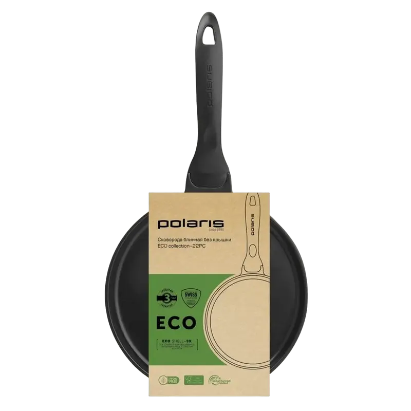 Tigaie pentru clătite Polaris ECO collection-22PC, 22cm, Negru