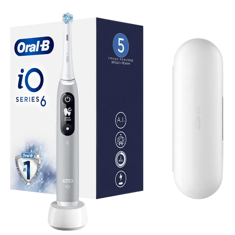 Электрическая зубная щетка Braun Oral-B iO 6, Grey Opal