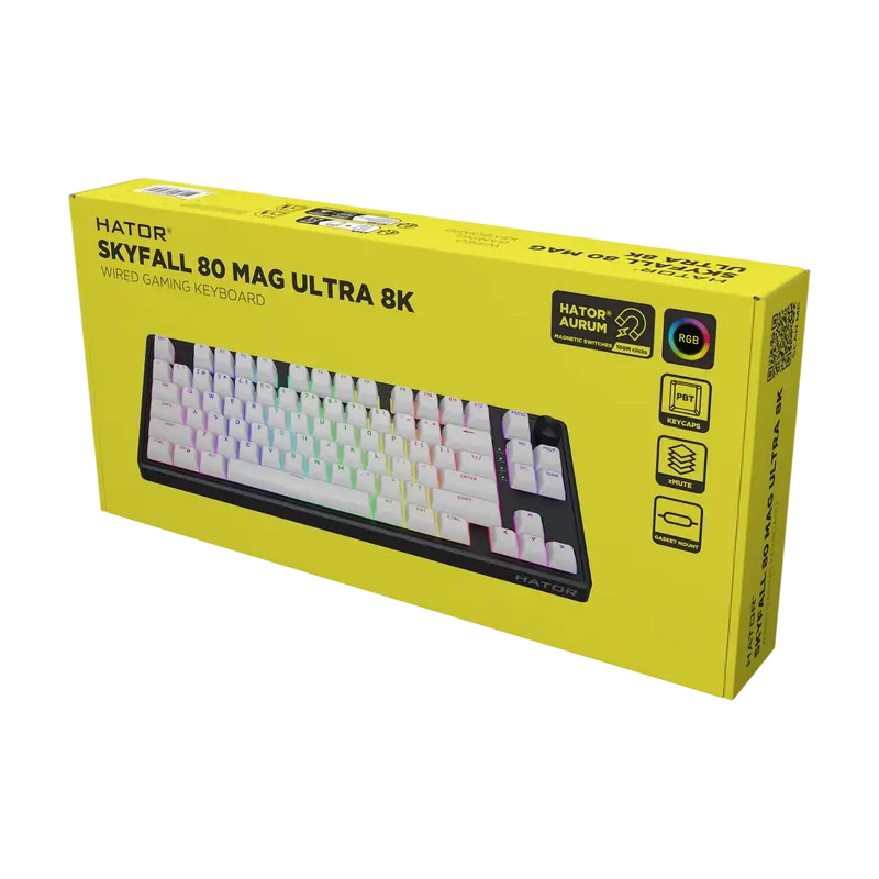 Клавиатура HATOR Skyfall 80 MAG ULTRA 8K, Проводное, Черный | Белый