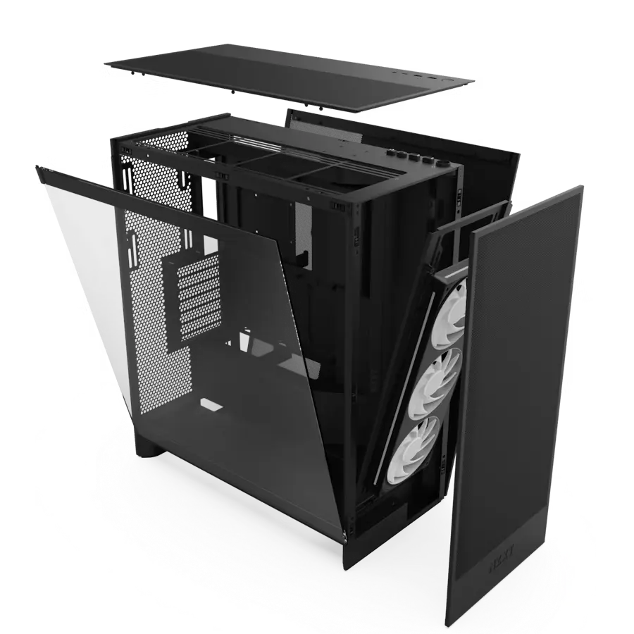 Carcasă PC NZXT H7 Flow RGB, Midi-Tower, Fără PSU, Negru