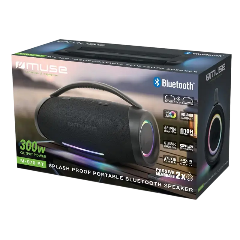 Boxă portabilă MUSE M-970 BT, Negru