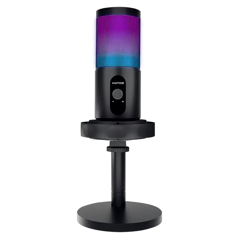 Microfon Gaming HATOR Signify RGB, USB, Negru