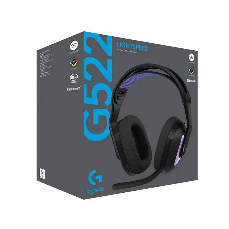 Căști Logitech G522, Bluetooth/USB, Negru