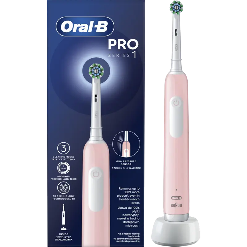 Электрическая зубная щетка Braun Pro 1, Розовый