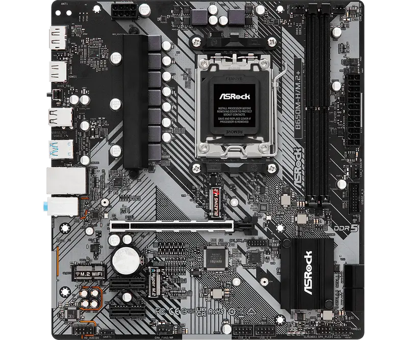 Placă de bază ASRock B650M-H/M.2+, AM5, AMD B650, Micro-ATX