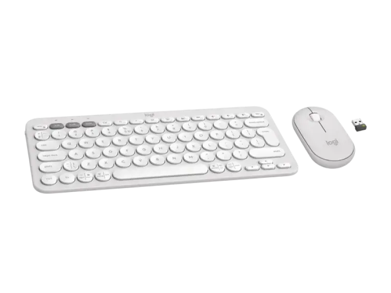 Set Tastatură + Mouse Logitech Pebble 2 Combo, Fără fir, Alb