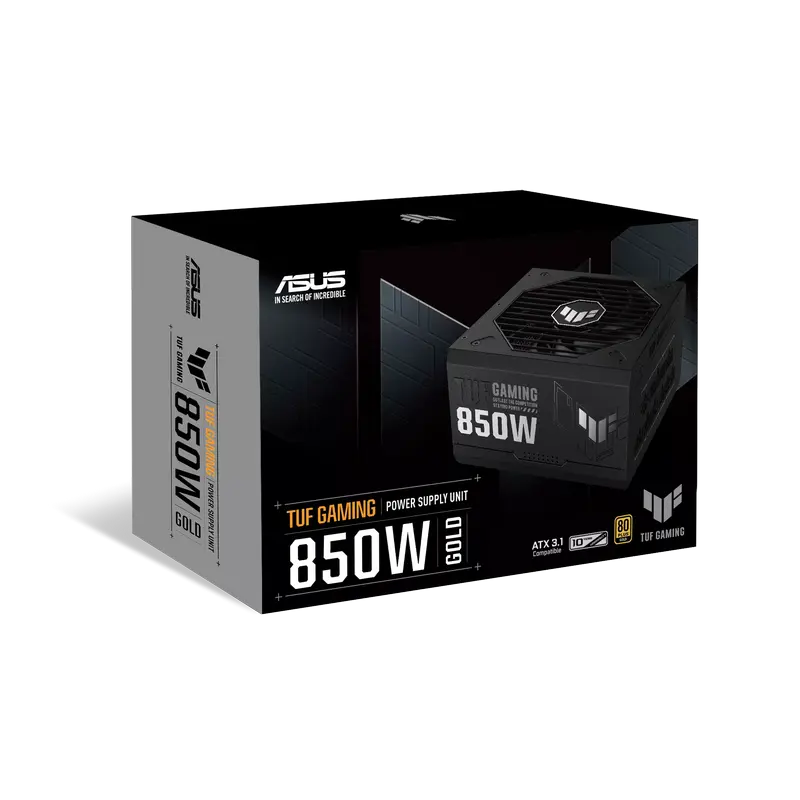 Блок питания для компьютеров ASUS TUF GAMING 850W GOLD, ATX, Полностью модульный