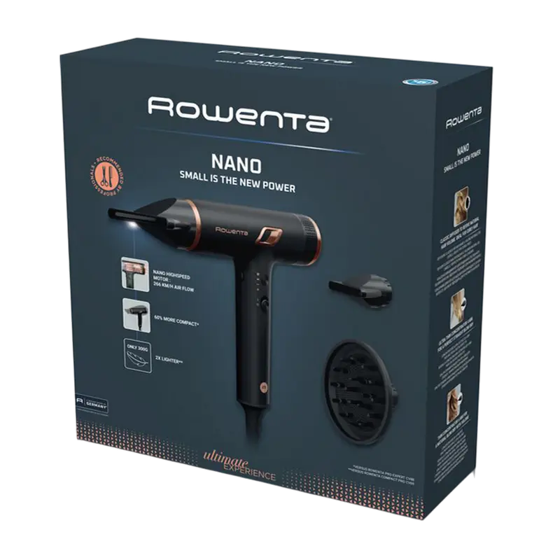 Uscător de păr Rowenta HY8310F0, 1700W, Negru