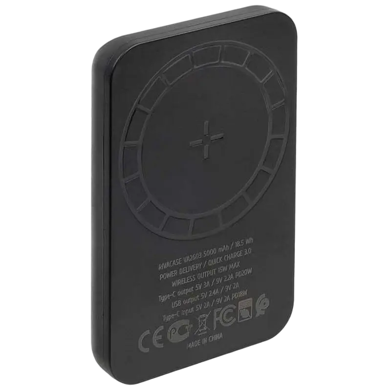 Încărcător portabil Rivacase VA2603, 5000mAh, Negru
