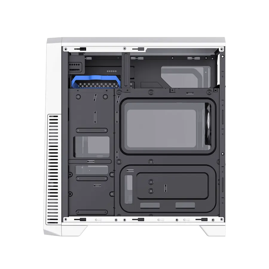 Carcasă PC Gamemax G561E-WH, Midi-Tower, Fără PSU, Negru | Alb