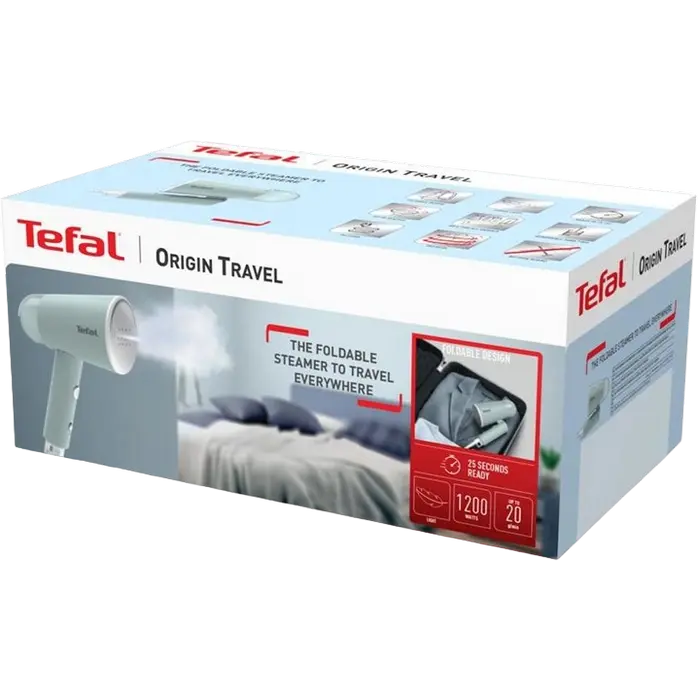 Aparat de călcat vertical cu aburi Tefal DT1034E1, Albastru deschis