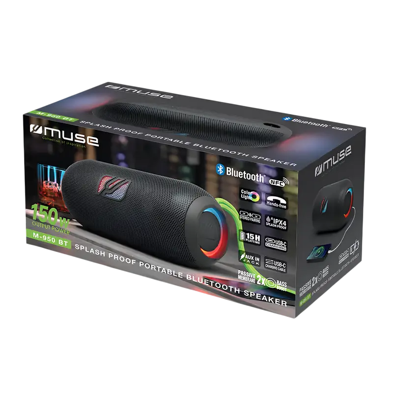 Boxă portabilă MUSE M-950 BT, Negru