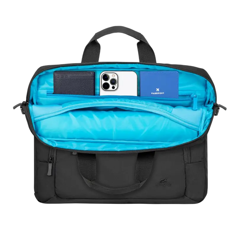 Geantă pentru laptop Rivacase 7521, 14", Eco-Friendly rPET Poliester, Negru