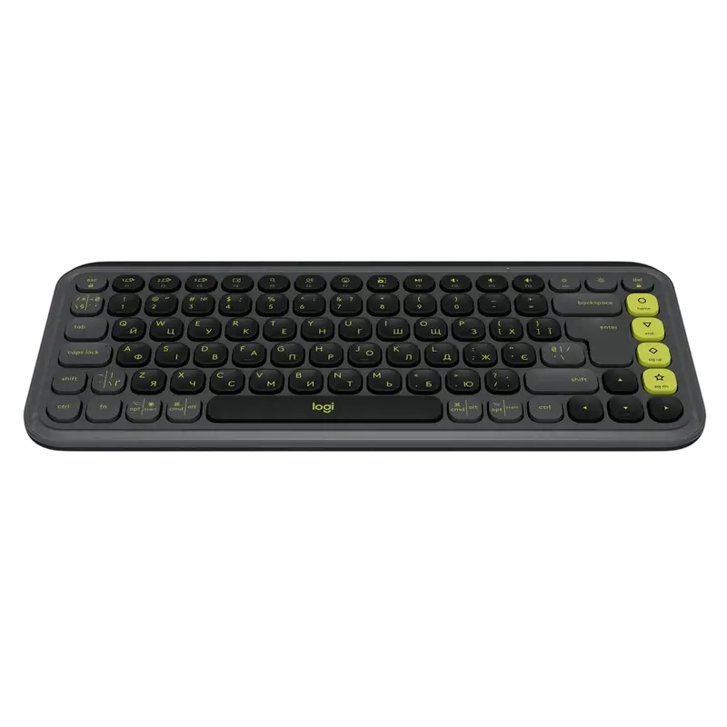Клавиатура Logitech POP ICON, Беспроводное, Графит | Зеленый