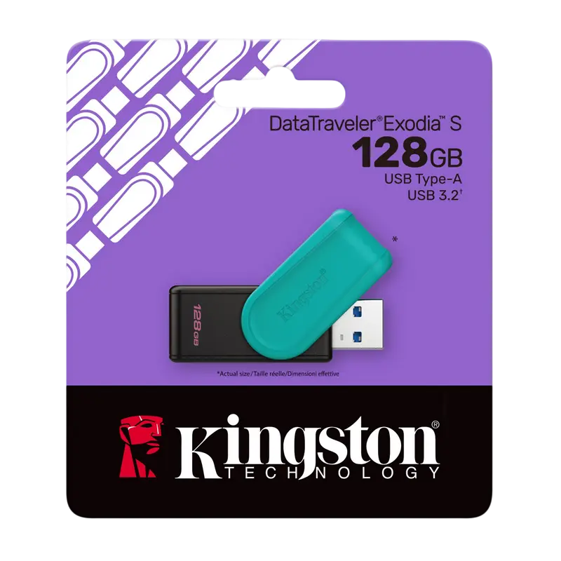Memorie USB Kingston DataTraveler Exodia S, 128GB, Negru | Verde