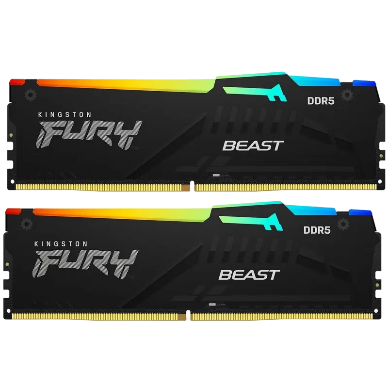 Memorie RAM Kingston FURY Beast RGB, DDR5 SDRAM, 6000 MHz, 64GB, KF560C36BBEAK2-64