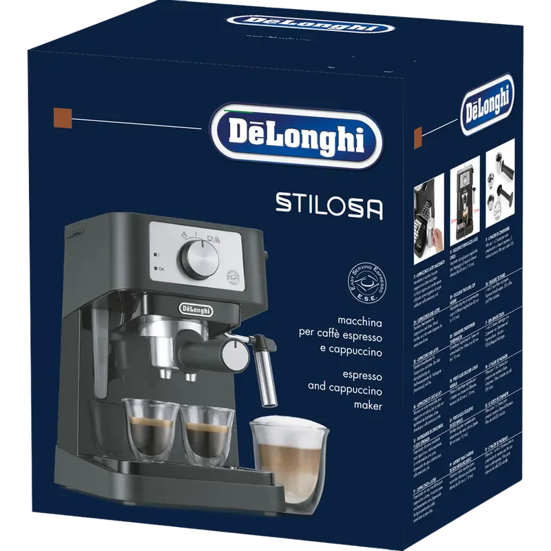 Cafetiera manuala DeLonghi EC260BK, 1100W, Negru
