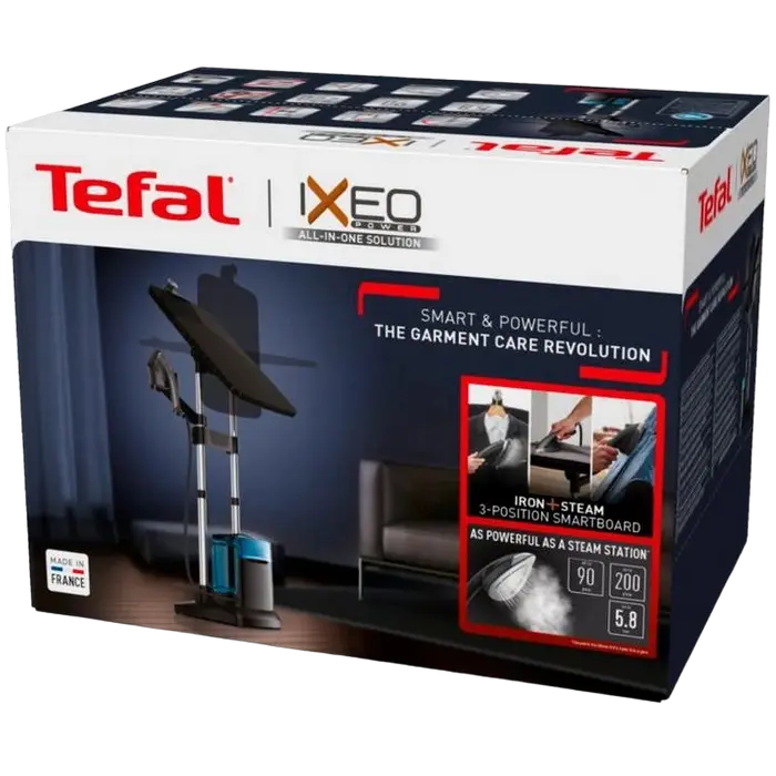 Aparat de călcat cu aburi staționar Tefal QT2022E1, Negru | Albastru
