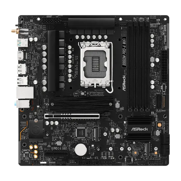 Placă de bază ASRock B860M PRO-A WIFI, LGA1851, Intel B860, Micro-ATX