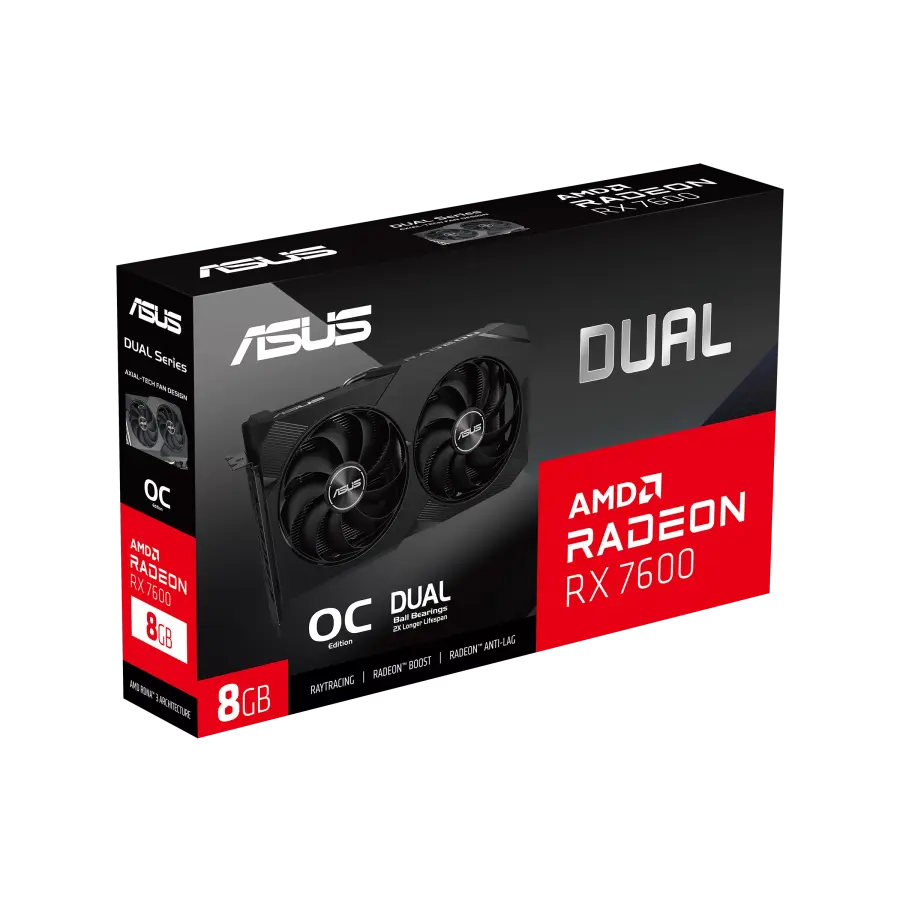 Placă Video ASUS DUAL-RX7600-O8G-V2,  8GB GDDR6 128bit