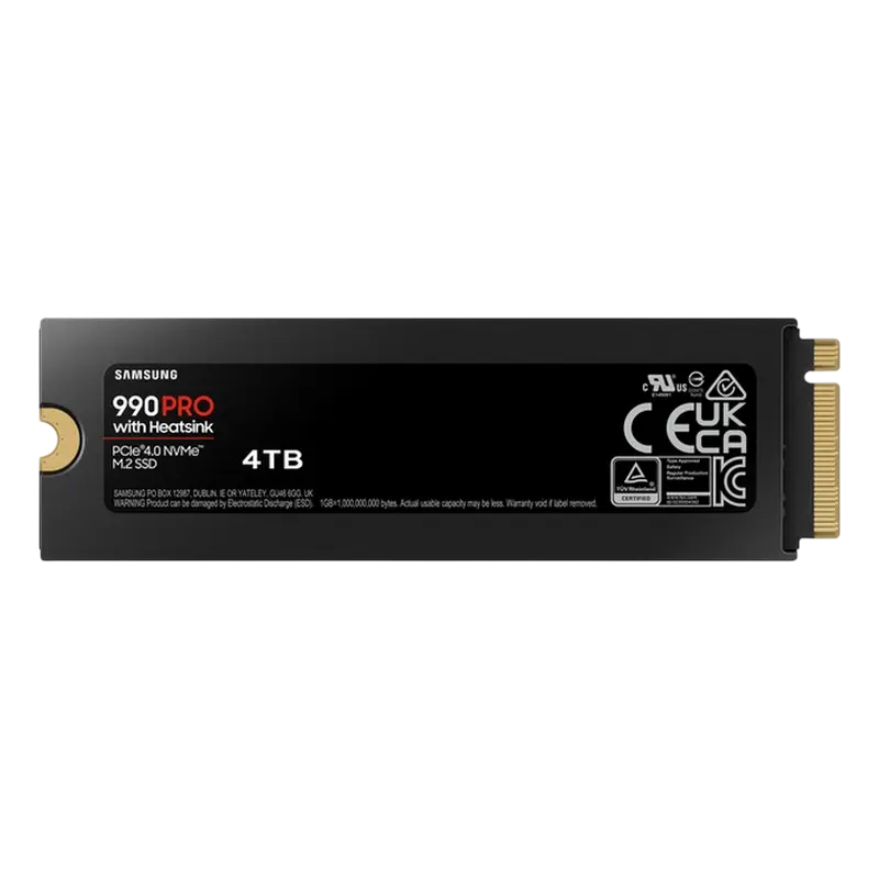 Накопитель SSD Samsung 990 PRO с радиатором, 4000Гб, MZ-V9P4T0CW