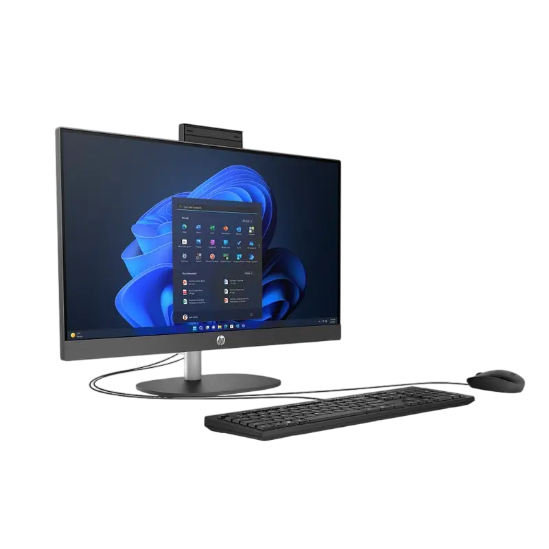 Computer All-in-One HP ProOne 245 G10, 23,8", AMD Ryzen 3 7320U, 8GB/512GB, FreeDOS, Negru