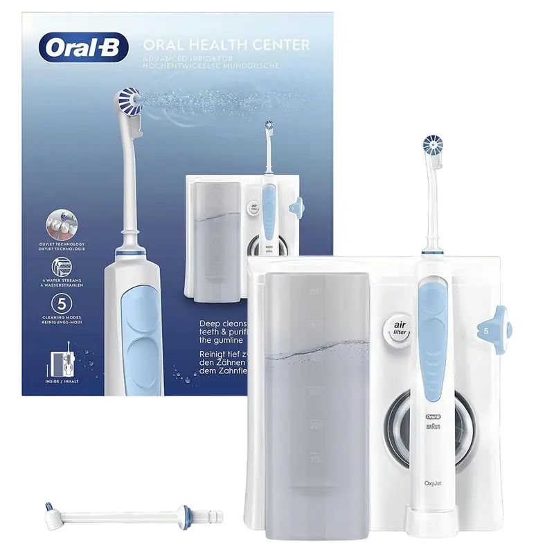 Irigator oral Braun Oral-B OxyJet Health Center, Alb | Albastru deschis
