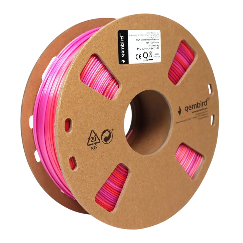 Filament pentru imprimantă 3D Gembird 3DP-PLA-SK-01-RP, PLA, Roșu | Violet, 1.75 mm, 1kg