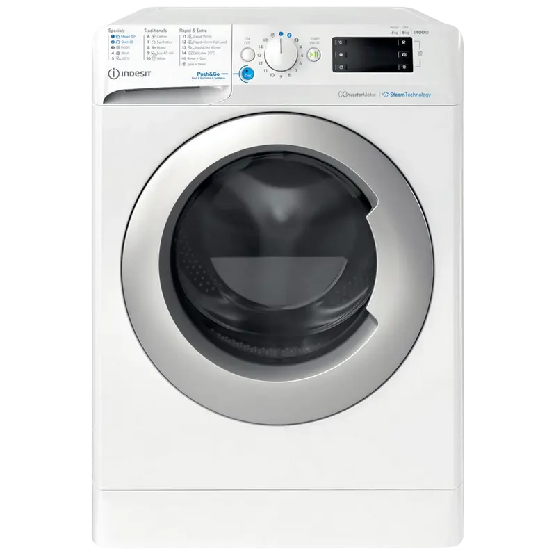 Mașină de spălat cu uscător Indesit BDE 76435 WSV EE, 7kg, Alb