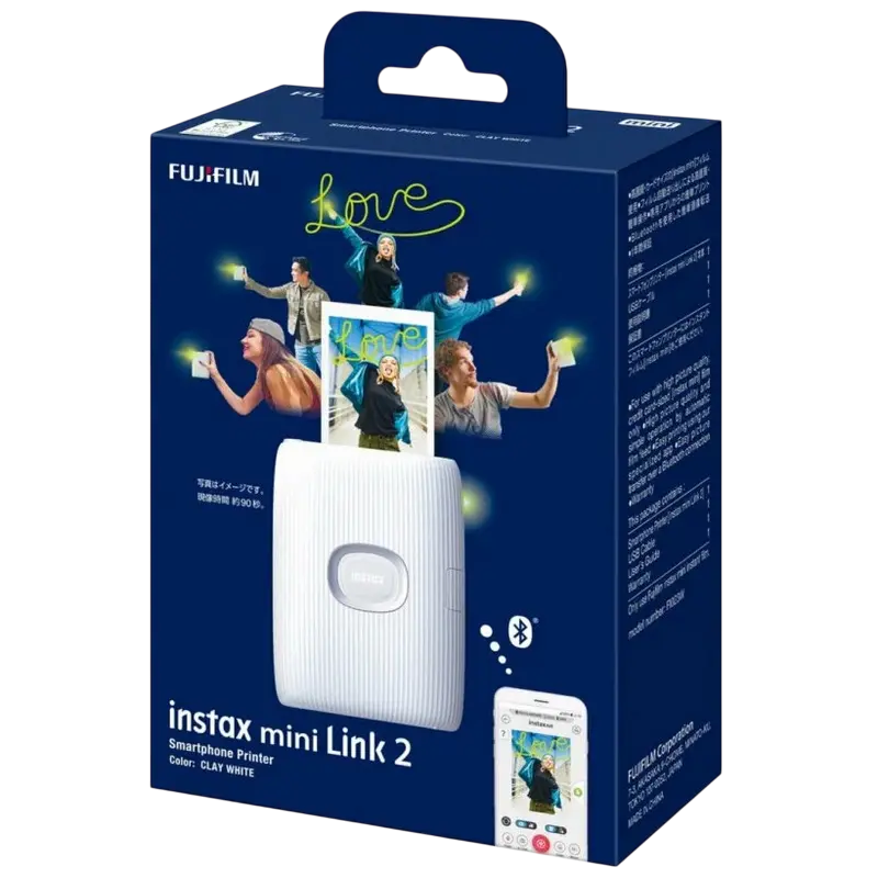 Imprimantă foto instax Mini Link 2, 62 x 46 mm, Clay White