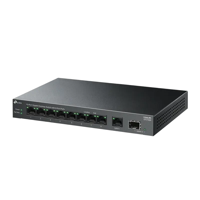 PoE коммутатор TP-LINK LS1210GP, 802.3af/at PoE