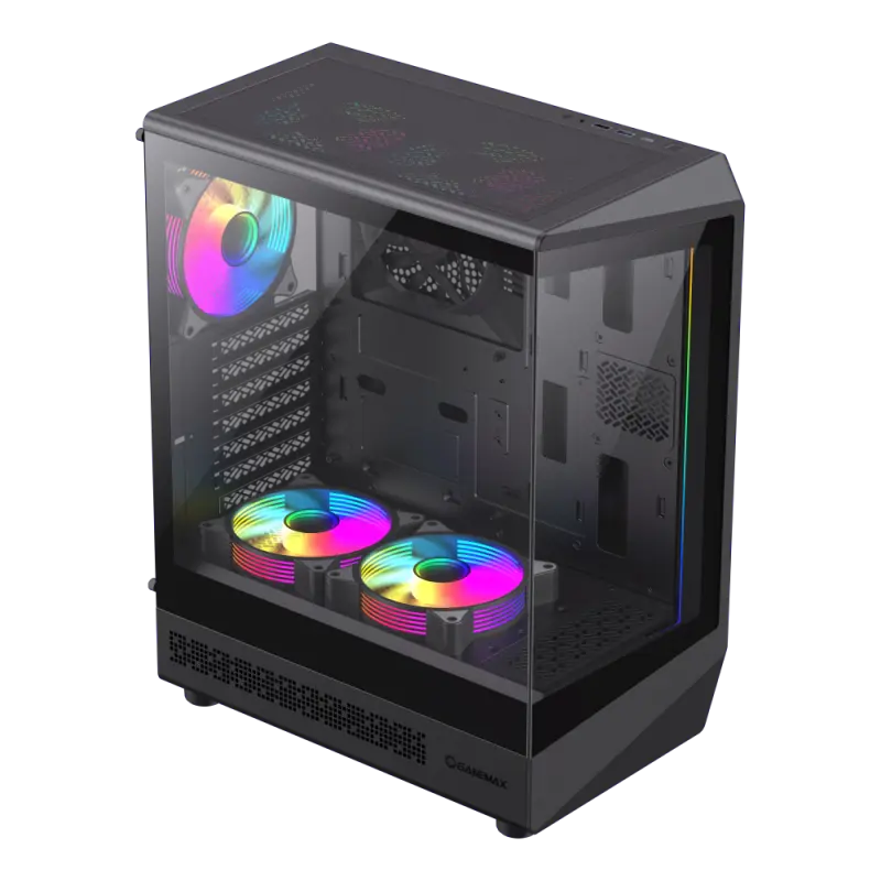 Компьютерный корпус Gamemax Vista COC AB, Midi-Tower, Без блока питания, Чёрный